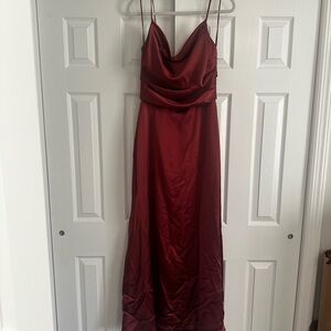 Amsale Burgundy Evening Dress